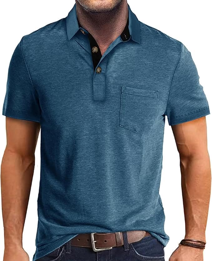 Camisas polo básicas manga corta para hombre